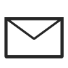 Schwarze Umrisse eines verschlossenen Briefumschlags als E-Mail Kontaktbutton.