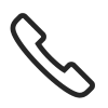Schwarze Umrisse eines Telefonhörers als telefonischen Kontaktbutton zum Telekom-Support.