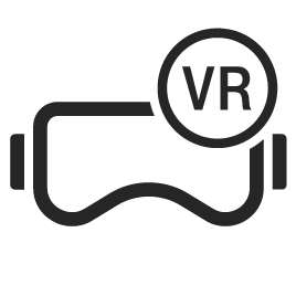 Abbildung einer Virtual Reality-Brille mit kleinem VR-Text