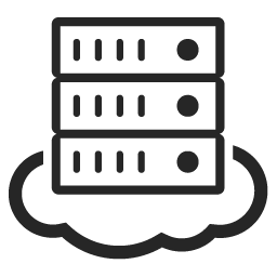 Abbildung von Servern auf einer Cloud als Darstellung des Webhostings. 