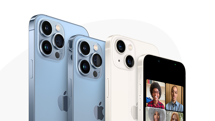 Produktabbildungen Apple Geräte: verschiedene iPhone