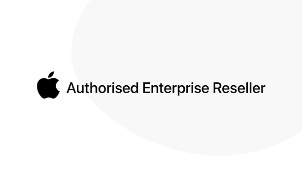 Apple Logo und Schriftzug „Authorised Enterprise Reseller“