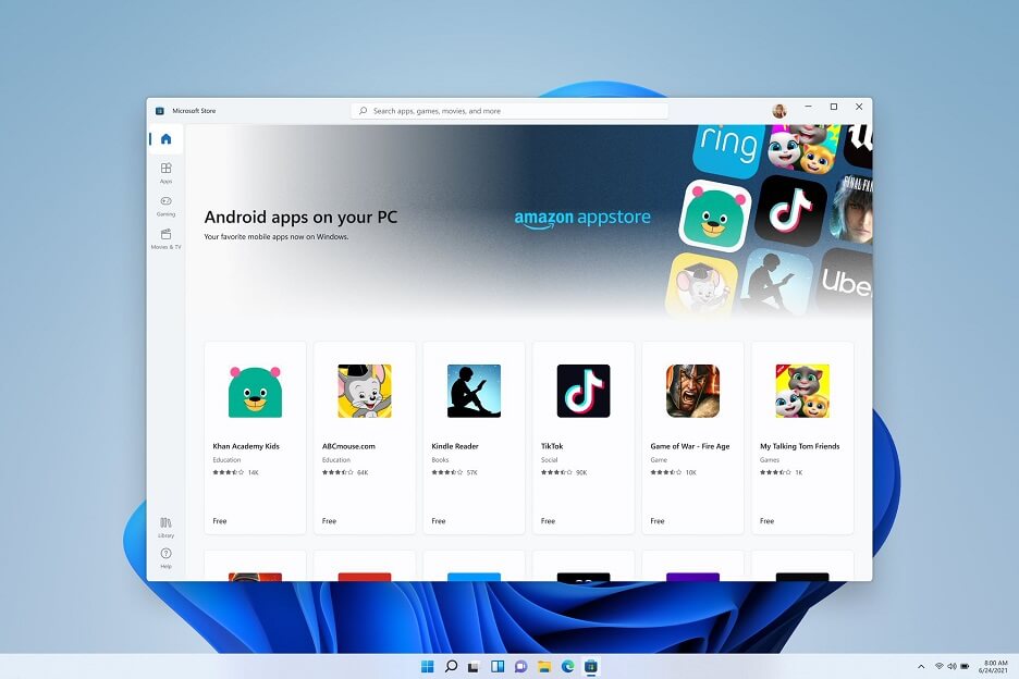 Android Apps über den Microsoft Store suchen