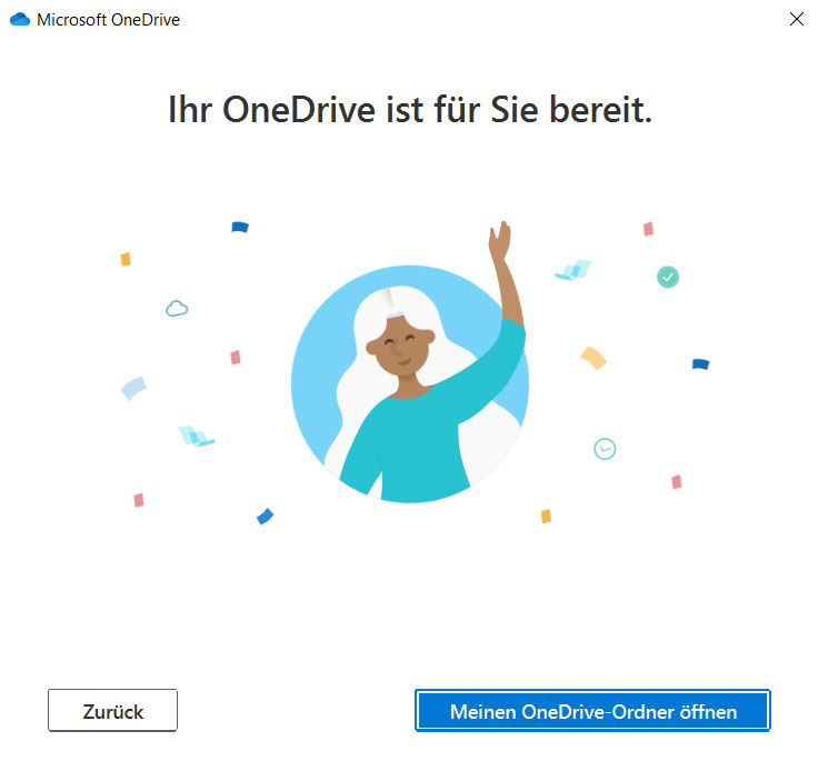 Screenshot: Ihr OneDrive ist für Sie bereit