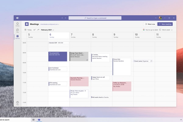 Screenshot Microsoft Teams Essentials Kalender