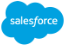 Das Logo von Salesforce ist der weiße salesforce Schriftzug auf einer blauen Wolke.