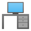 Stilisierte Grafik eines Desktop-Arbeitsplatzes