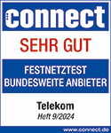 Connect Test: Telekom mit Note "Sehr gut" beim bundesweiten Festnetzanbieter-Test