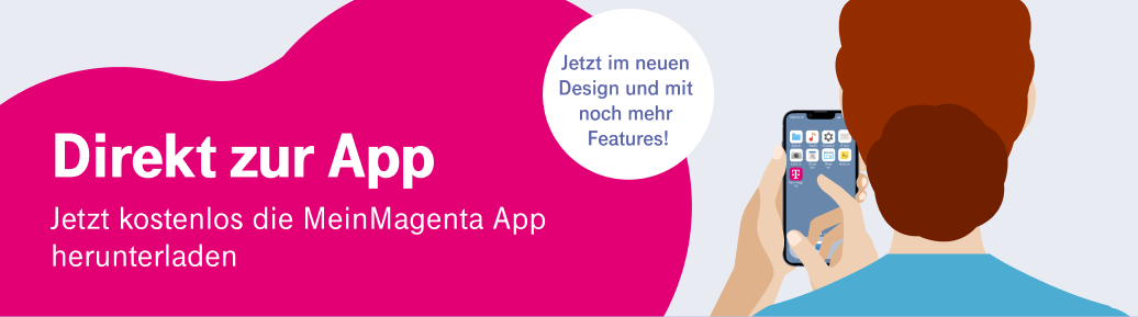 Frau tippt auf ihrem Smartphone auf die MainMagenta App