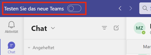 Microsoft Teams: Neues Teams testen