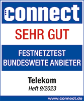 Connect- Sehr gut - Festnetztest Bundesweite Anbieter- Telekom-Heft 9/2023