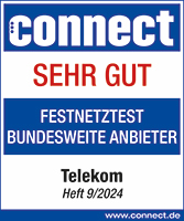 Connect- Sehr gut - Festnetztest Bundesweite Anbieter- Telekom-Heft 9/2024