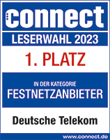 Connect Leserwahl 2023 - 1. Platz-Festnetzanbieter- Deutsche Telekom