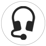 Schwarze Umrisse eines Headsets symbolisch für Live-Event-Support und weitere Funktionen