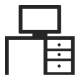 Icon Arbeitsplatz mit Schreibtisch und Bildschirm