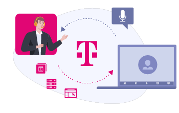 Illustration veranschaulicht die Kompetenz der Telekom als Partner, der alles aus einer Hand bietet