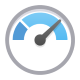 Tachometer Icon als Produktivitäts Anzeige