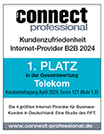 Connect Professional: 1. Platz bei Kundenzufriedenheit Internet-Provider B2B 2024 für die Telekom