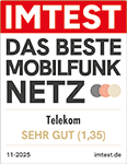 Testsiegel IMTEST: Bestes Mobilfunknetz 2024