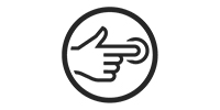 Icon Finger drückt Button