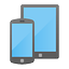 Symbol mit Tablet und Handy