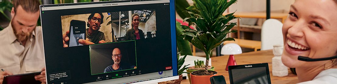 Video Konferenz in einem Büro.