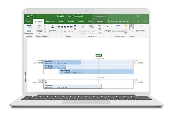 Screenshot: Project Online: Utilise established project management methods and visualised schedules