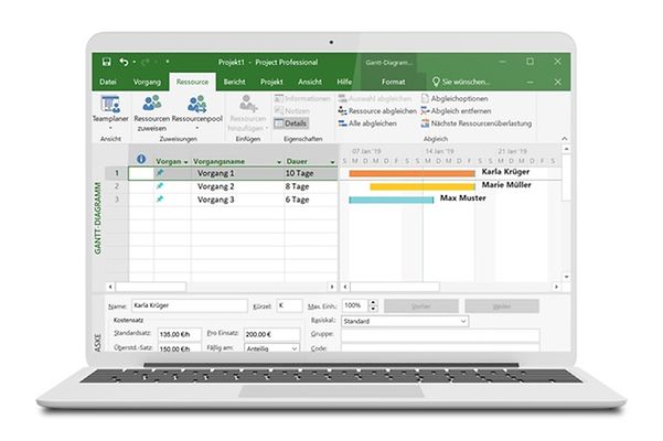 Screenshot: Project Online: Identify and resolve resource issues immediately