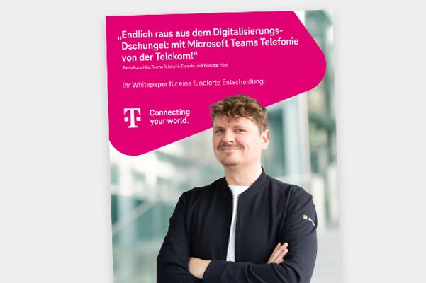 Cover image of a white paper on Microsoft Teams telephony from Telekom available for download
