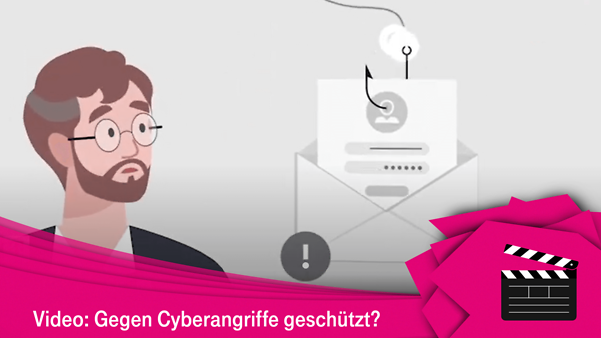 Cartoon-like portrait of a man looking incredulously at an envelope whose contents are being fished out with a rod.