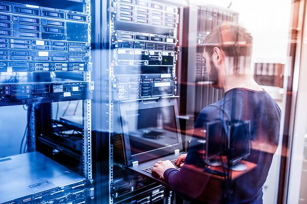 A developer makes settings on a server.