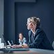 Businesswoman working on a laptop computer in the office