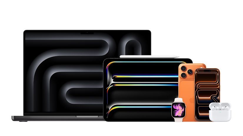 Apple family: MacBook, iPad, iPhone 17 Pro, Watch and AirPods