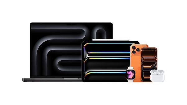 Apple family: MacBook, iPad, iPhone 17 Pro, Watch and AirPods