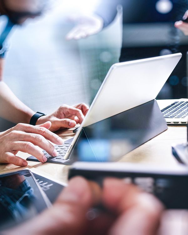 A man is working on his laptop.
