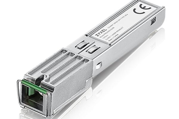 The plug-in module for direct connection to the fibre optic port of a digitisation box against a white background.