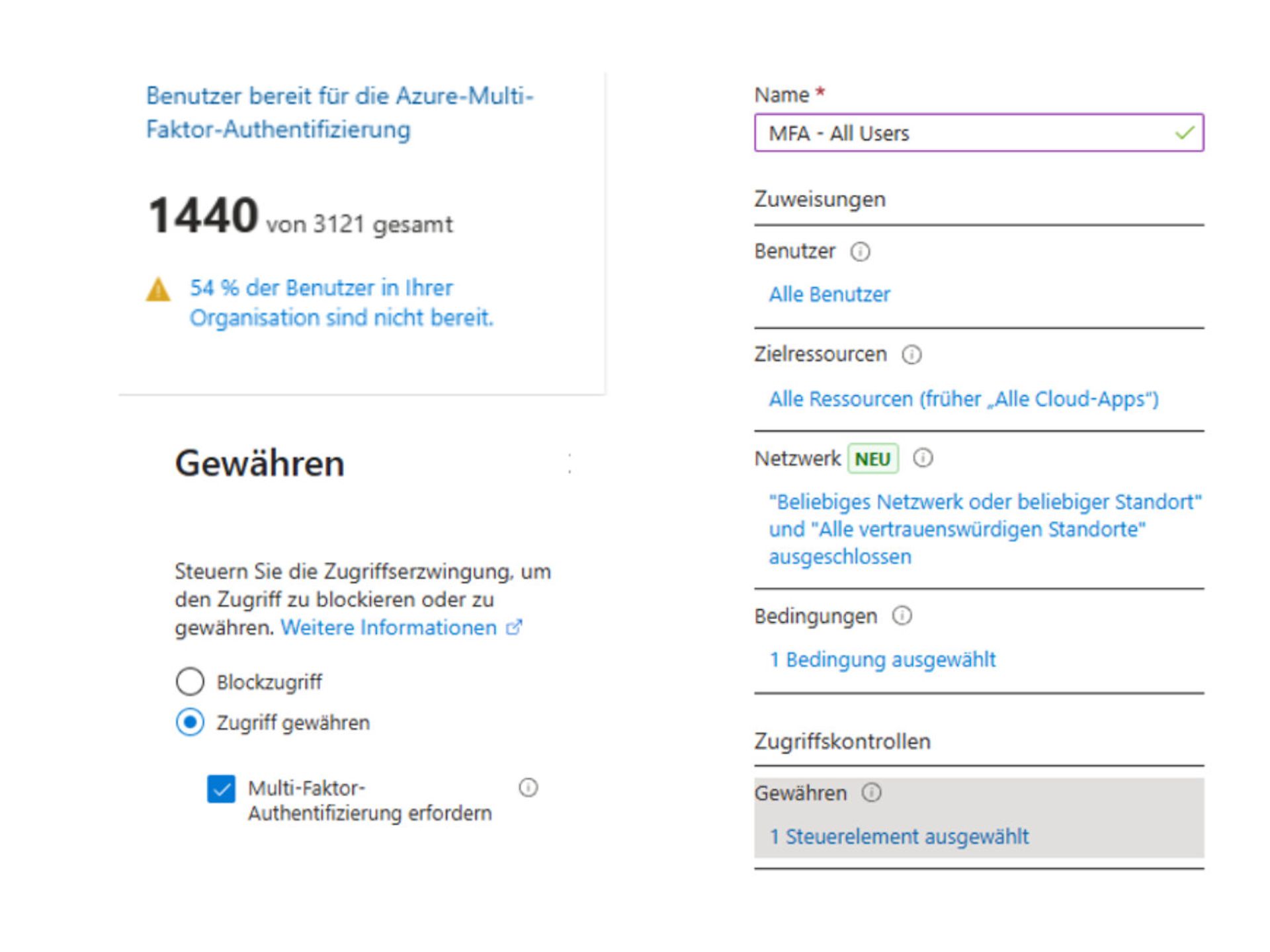 Screenshot of the settings for multi-factor authentication (MFA) in Microsoft Entra ID.