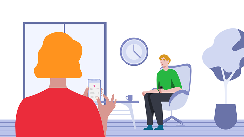 Woman checking her bill on her smartphone