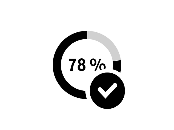 A circle with a percentage indicating that 78% of data volume is still available