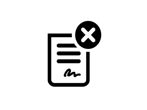 A sheet of paper with a signature and a cross in the top right-hand corner