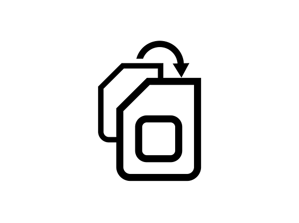 Two SIM cards and an arrow pointing from one to the other