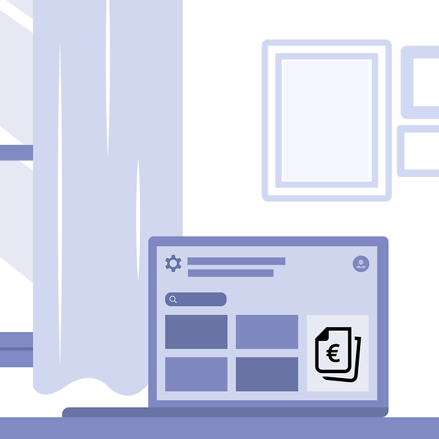 Desk with laptop displaying billing options