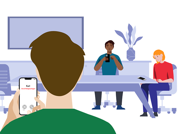 Mobile phone interference on the display of a smartphone