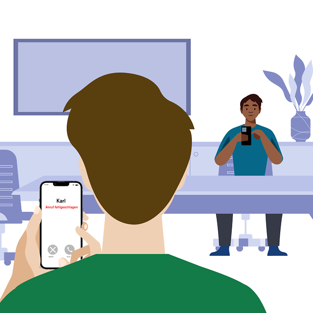 Mobile phone interference on the display of a smartphone