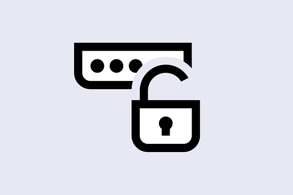 Login field with open lock