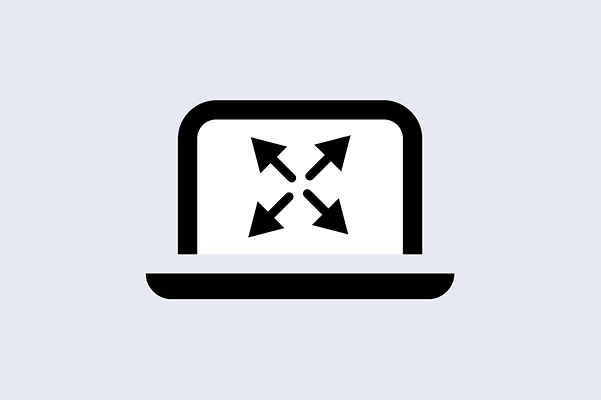 Laptop with directional arrows