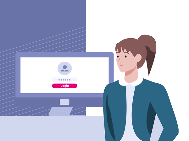 Woman looking at the monitor