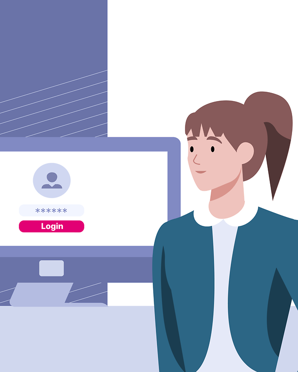 Woman looking at the monitor