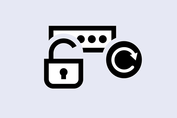 Lock with login screen and a refresh arrow