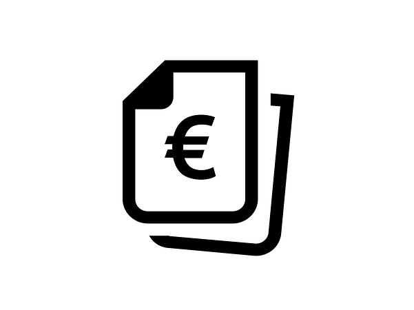 Two sheets with a € sign